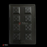 698 | Square Tile Pattern Chocolate Mould – 8 Cavity Cacao Mould