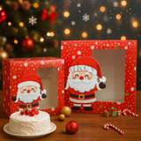 Christmas Cake Box with Window | Holiday Packaging | Small & Large Sizes | Pack of 25