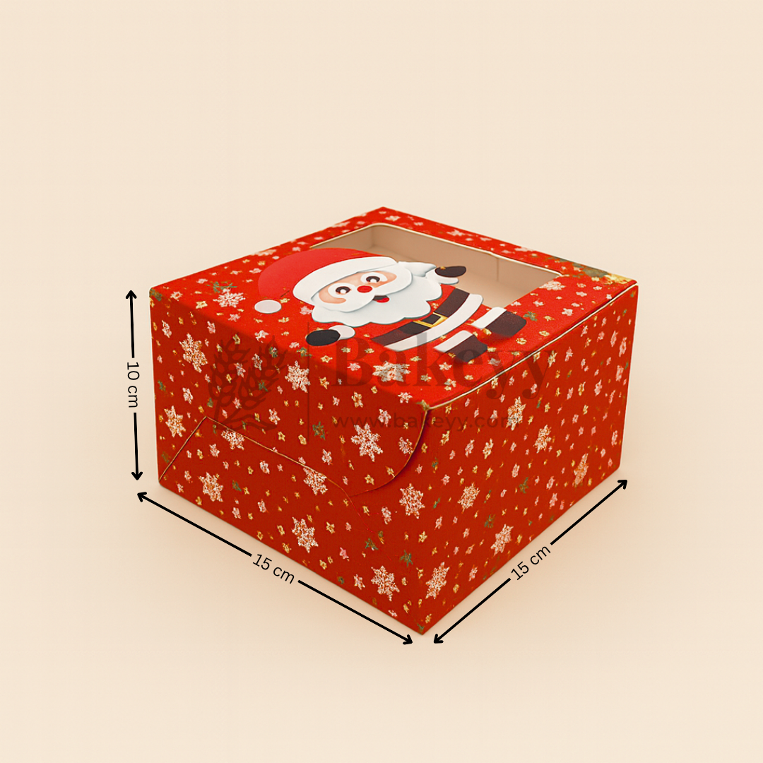 Christmas Cake Box with Window | Holiday Packaging | Small & Large Sizes | Pack of 25