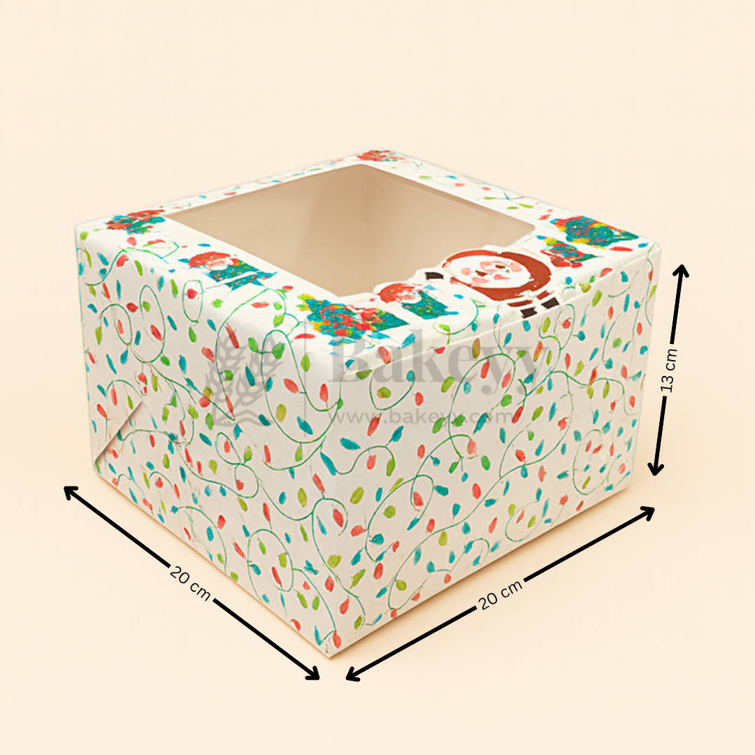 Christmas Cake Box with Window | Holiday Packaging | Small & Large Sizes | Pack of 25