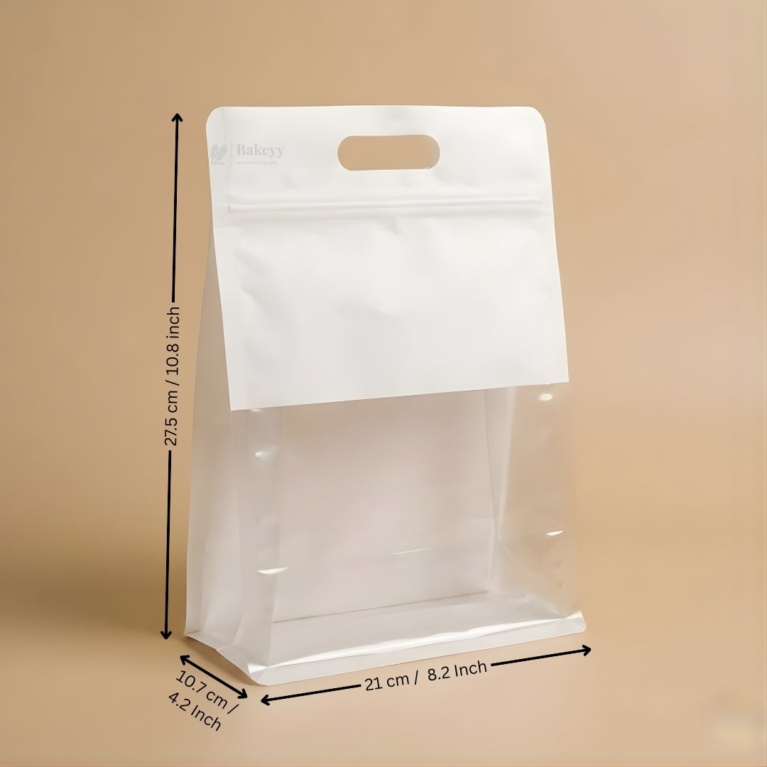 Zip Lock Bread Pouch with Window | Loaf Packaging | Zip-Lock Packaging | Pack of 50