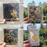 Gold Metallic Cake Topper Cutouts Set | Assorted Designs for Cake Decoration | Pack of 1