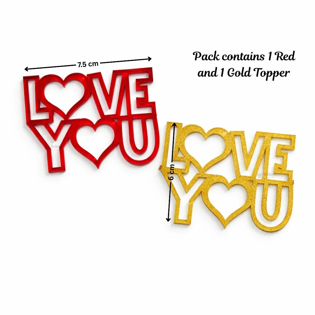 Love Theme Acrylic Cake Toppers & Party Decor Set | Assorted Romantic Designs for Cakes, Cupcakes & Desserts | DIY Love theme toppers | Pack of 1