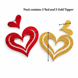 Love Theme Acrylic Cake Toppers & Party Decor Set | Assorted Romantic Designs for Cakes, Cupcakes & Desserts | DIY Love theme toppers | Pack of 1