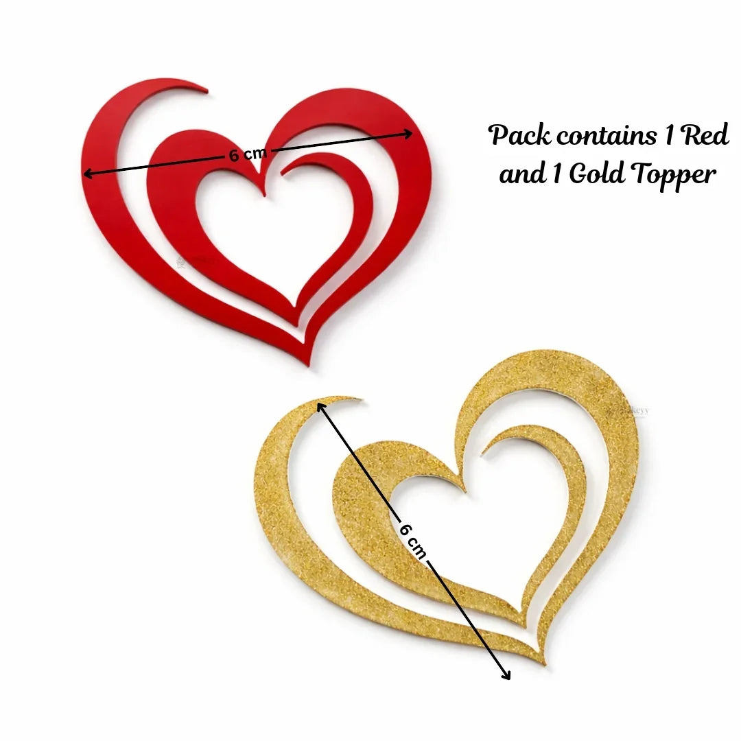 Love Theme Acrylic Cake Toppers & Party Decor Set | Assorted Romantic Designs for Cakes, Cupcakes & Desserts | DIY Love theme toppers | Pack of 1