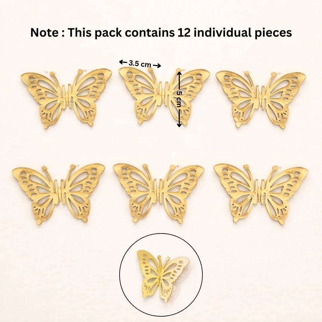 Gold Metallic Cake Topper Cutouts Set | Assorted Designs for Cake Decoration | Pack of 1