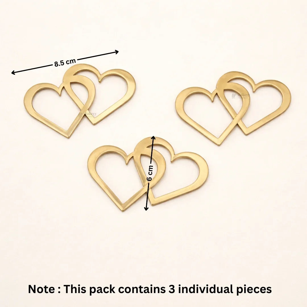 Gold Metallic Cake Topper Cutouts Set | Assorted Designs for Cake Decoration | Pack of 1