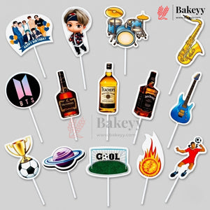 Hobbies & Lifestyle Cake Toppers | Fun Hobby-Themed Decor Picks | Assorted Adult Theme Pack | Pack of 6