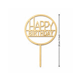 4 Inch | Happy Birthday Cake Topper | Multiple Designs Available | Pack of 5
