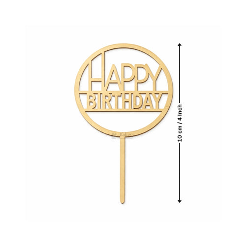 4 Inch | Happy Birthday Cake Topper | Multiple Designs Available | Pack of 5