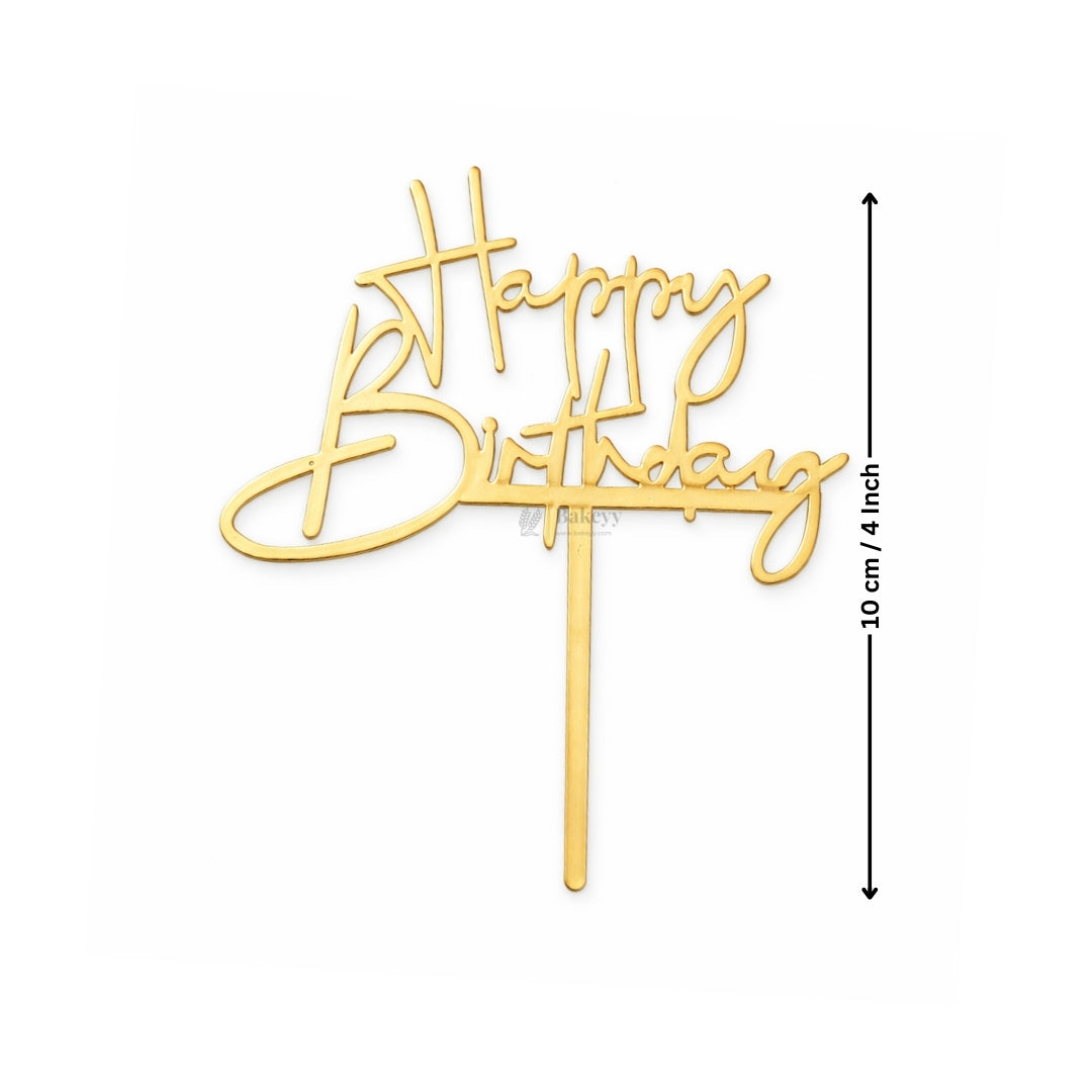 4 Inch | Happy Birthday Cake Topper | Multiple Designs Available | Pack of 5