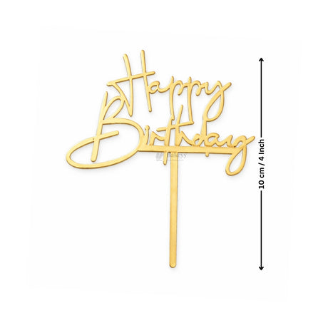 4 Inch | Happy Birthday Cake Topper | Multiple Designs Available | Pack of 5