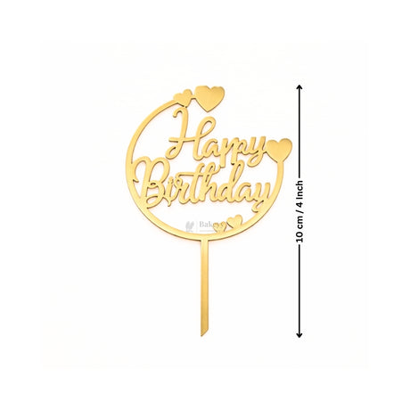4 Inch | Happy Birthday Cake Topper | Multiple Designs Available | Pack of 5