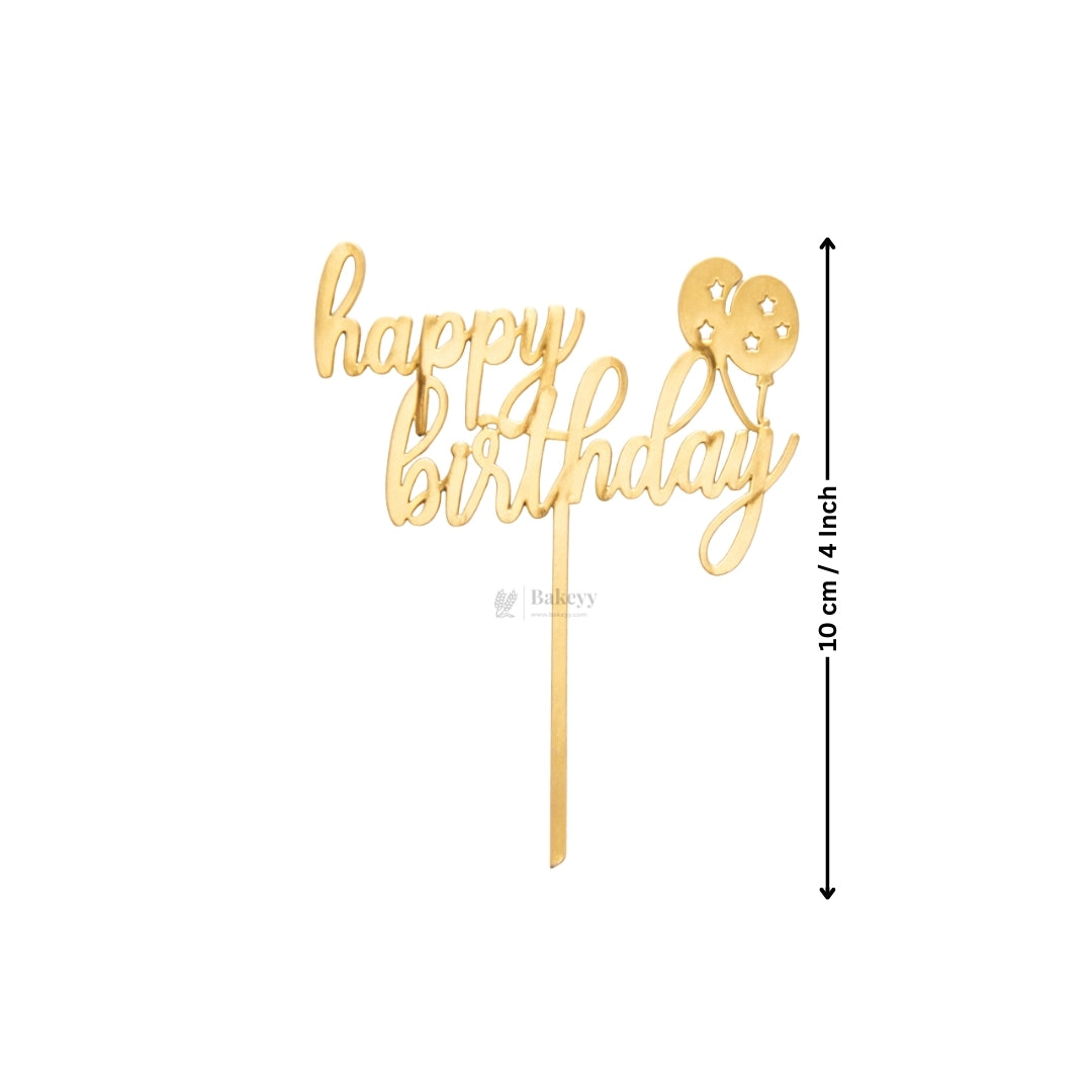 4 Inch | Happy Birthday Cake Topper | Multiple Designs Available | Pack of 5