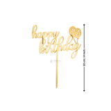 4 Inch | Happy Birthday Cake Topper | Multiple Designs Available | Pack of 5
