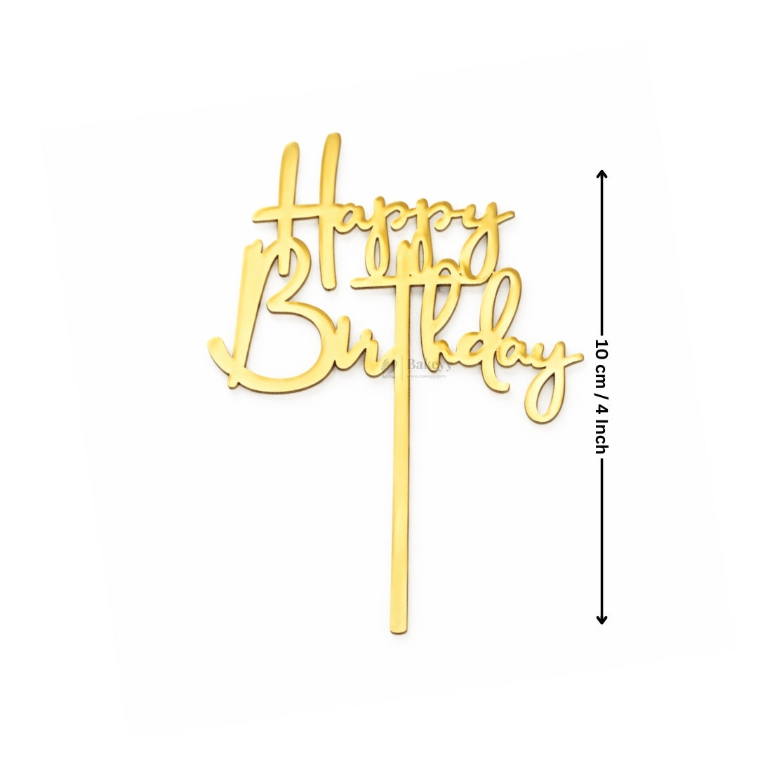 4 Inch | Happy Birthday Cake Topper | Multiple Designs Available | Pack of 5