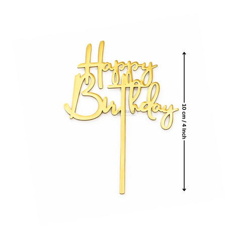 4 Inch | Happy Birthday Cake Topper | Multiple Designs Available | Pack of 5
