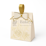 Luxury Bow Gift Box with Leather Handle | Perfect for Chocolates & Favors | Set of 10