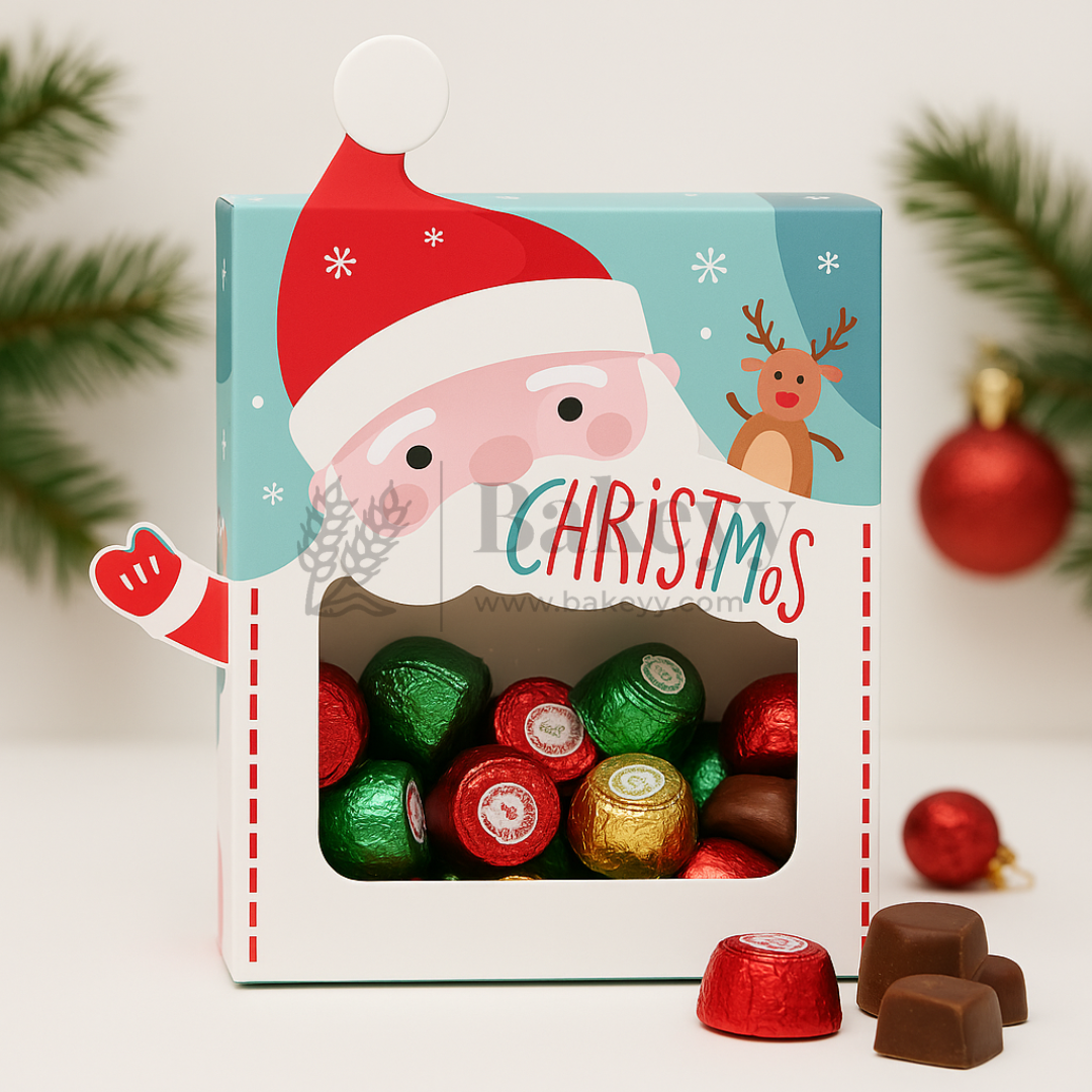 Christmas Celebration Gift Box | Festive Window Packaging for Goodies & Gifting | Pack of 10