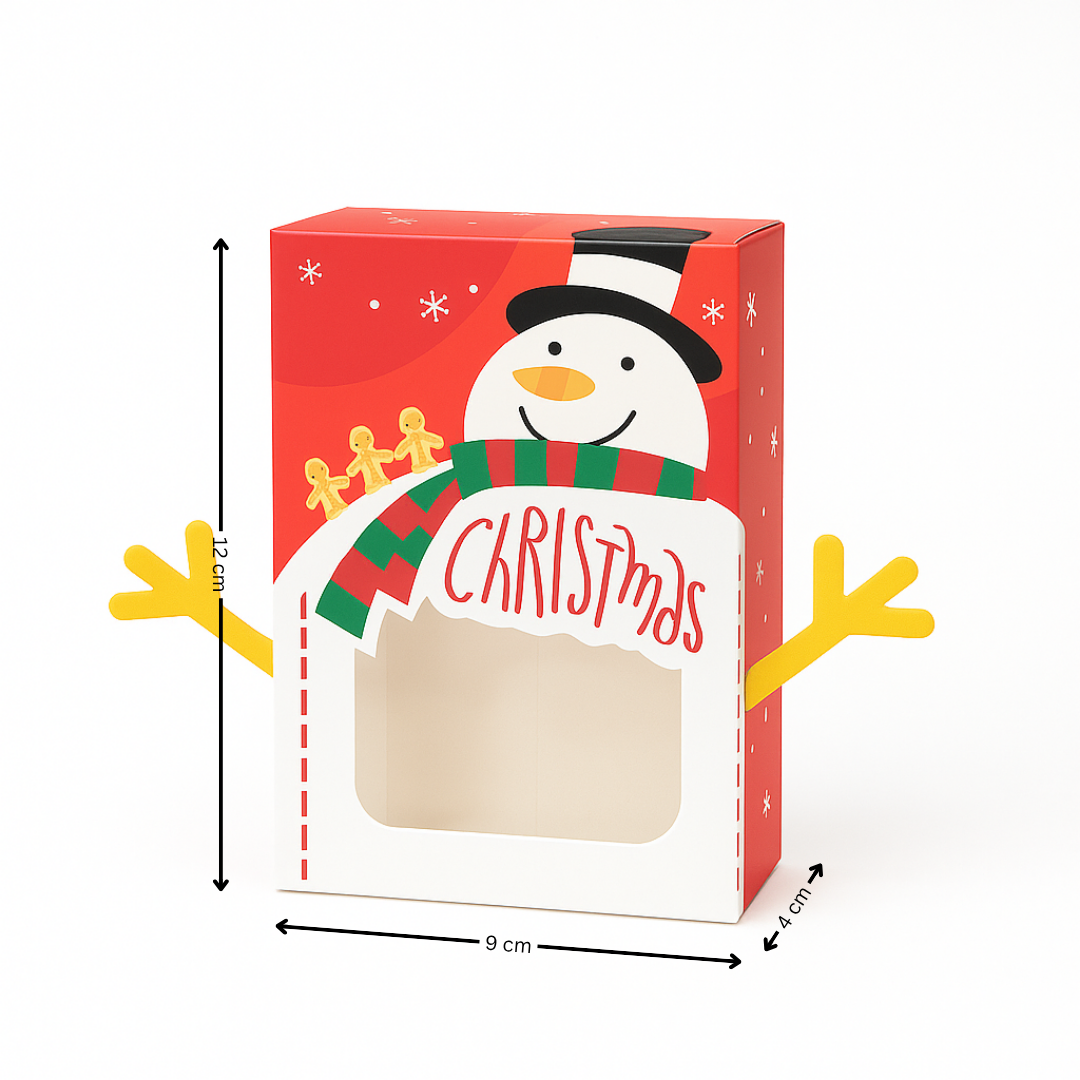 Christmas Celebration Gift Box | Festive Window Packaging for Goodies & Gifting | Pack of 10