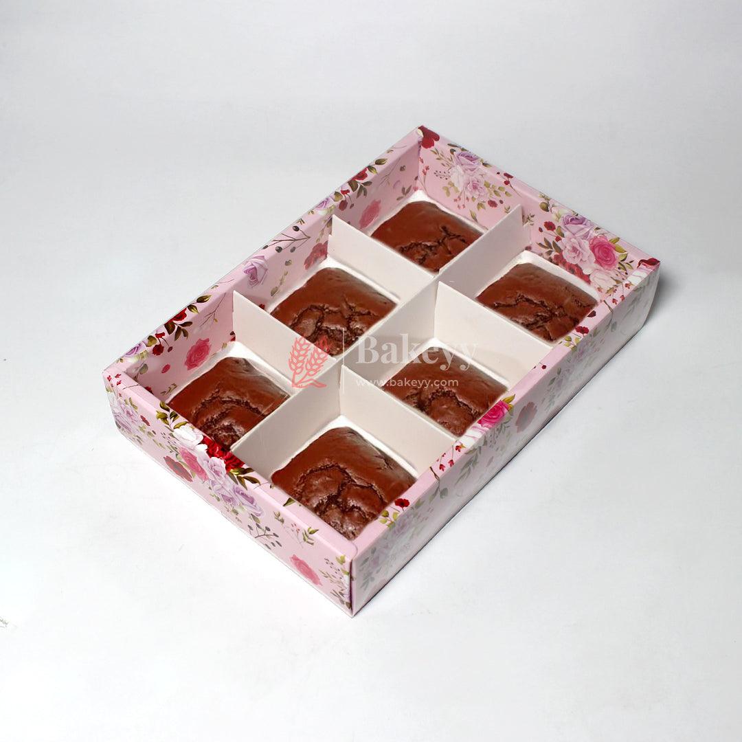 6-Cavity Floral Gift Box | Pack of 10 | Perfect for Valentine's Day Treats | Brownie Box |chocolates, candies, and desserts | - Bakeyy.com - India - 6-Cavity Floral Gift Box | Pack of 10 | Perfect for Valentine's Day Treats | Brownie Box |chocolates, candies, and desserts | - Default Title