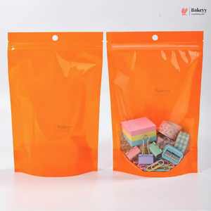 Transparent Front with Pastel Stand-Up Ziplock Pouch | Multiple Colors | Pack of 100
