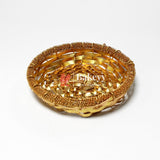 Luxurious Gold-Plated Round Metal Dry Fruit Tray with 4 Decorative Bowls