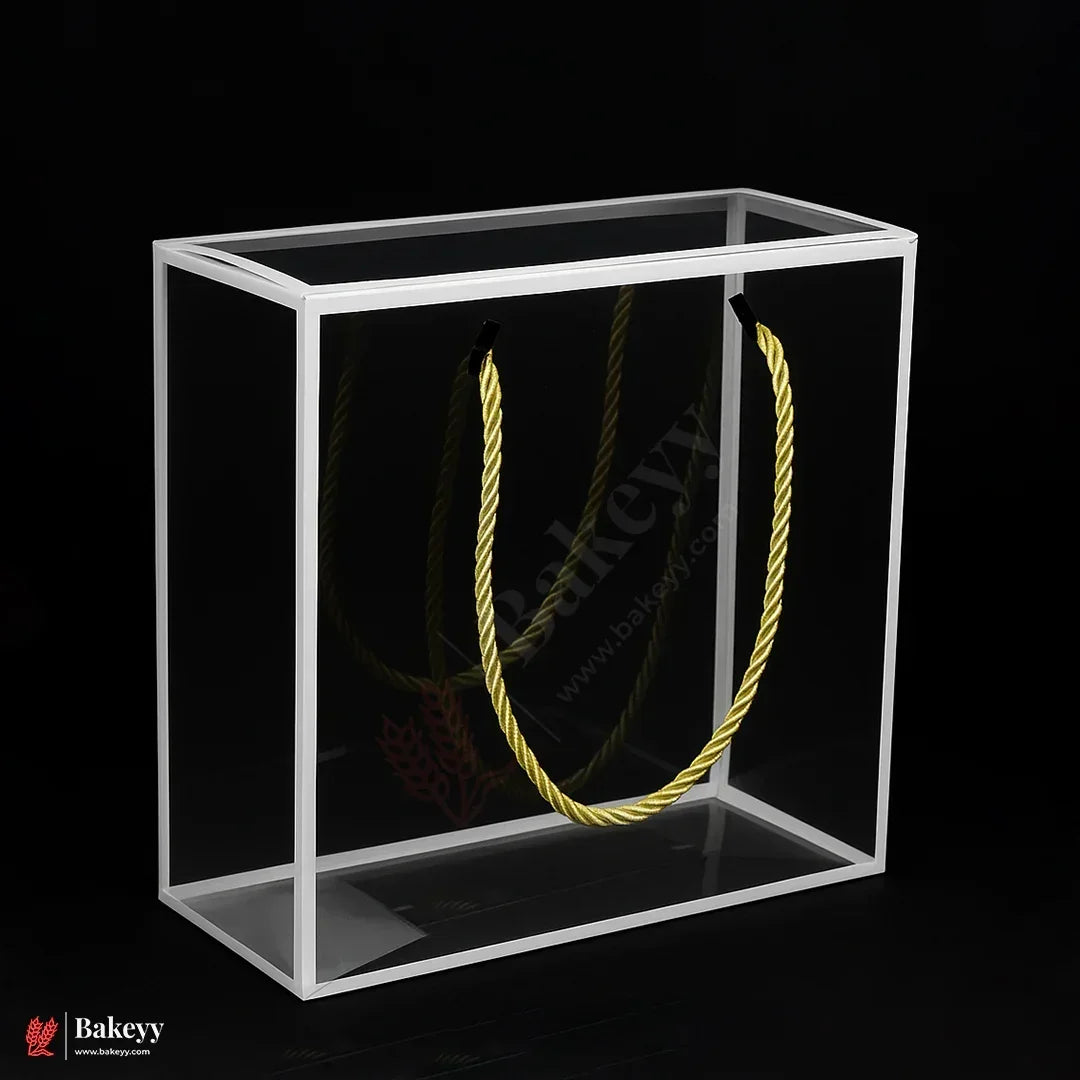 Transparent PVC Hamper Box with Rope Handle – 25x25x10cm Pack Of 10 - Bakeyy.com - India - Transparent PVC Hamper Box with Rope Handle – 25x25x10cm Pack Of 10 - Default Title