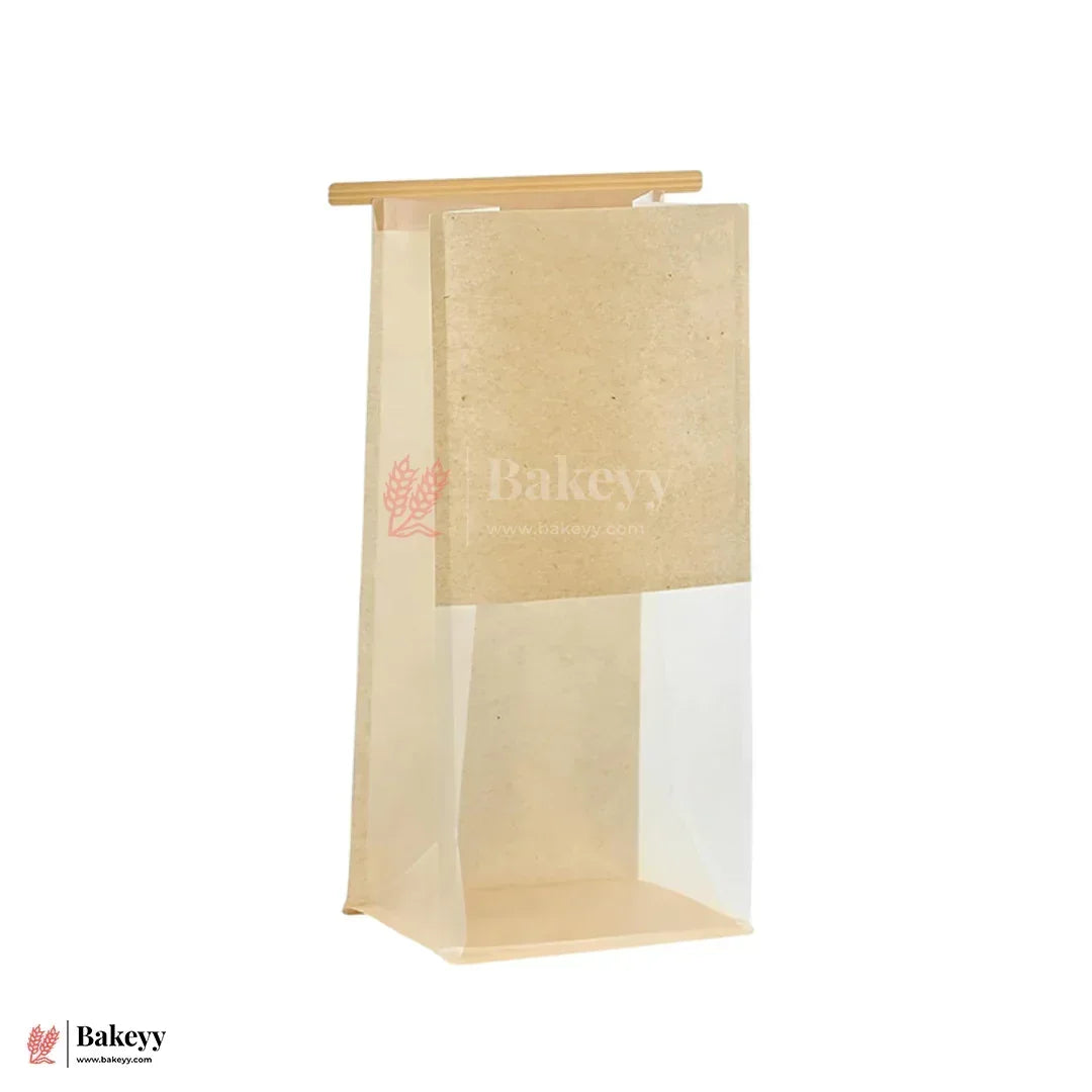 Kraft Bread Bags with Transparent Window – Food-Grade & Stylish | Kraft Paper Pouches for Fresh Bakes | Baked Foods Packaging Storage | Pack Of 50 - Bakeyy.com - India - Kraft Bread Bags with Transparent Window – Food-Grade & Stylish | Kraft Paper Pouches for Fresh Bakes | Baked Foods Packaging Storage | Pack Of 50 - 13x28x10Cm