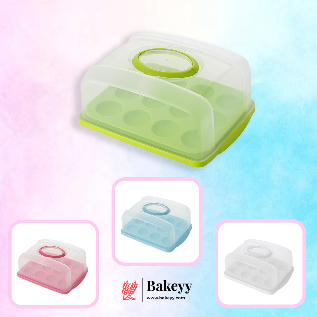 12 Cavity Cupcake Carrier with Lid and Handle