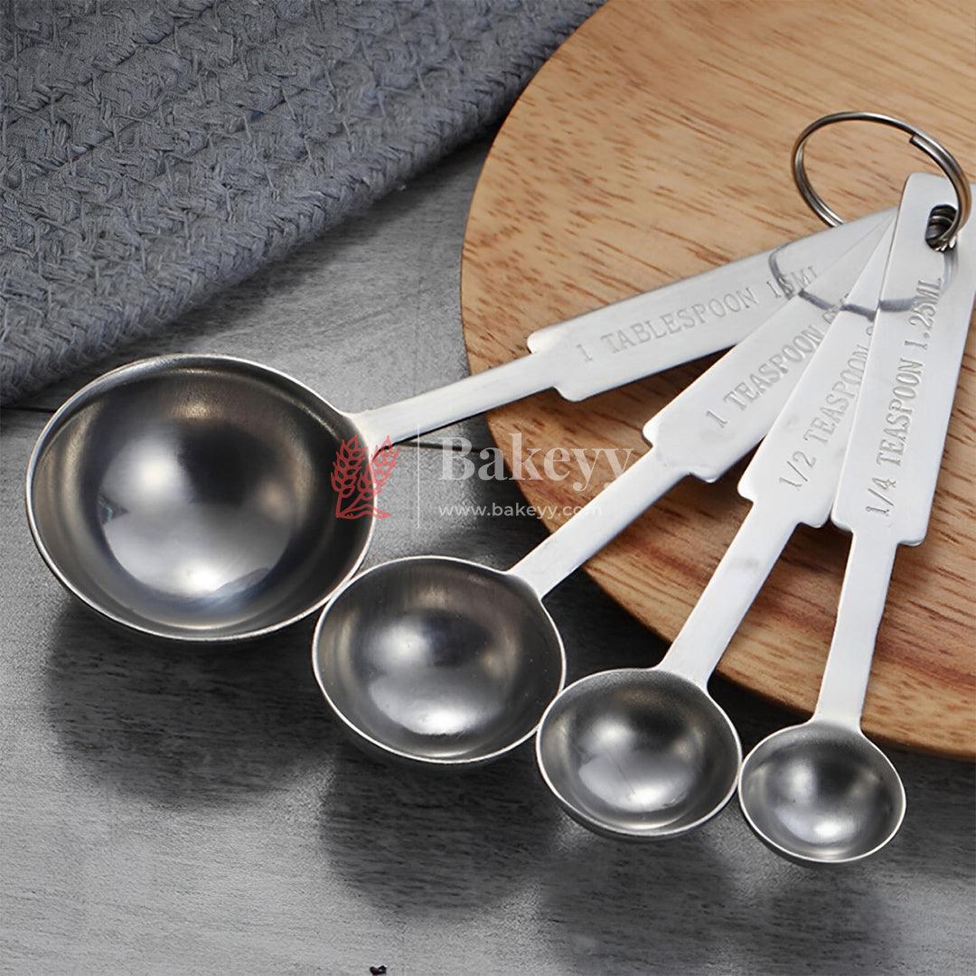 STAINLESS STEEL MEASURING SPOONS | 4PCS / SET DURABLE ANTI RUST MEASURING SPOON - Bakeyy.com - India - STAINLESS STEEL MEASURING SPOONS | 4PCS / SET DURABLE ANTI RUST MEASURING SPOON - Default Title