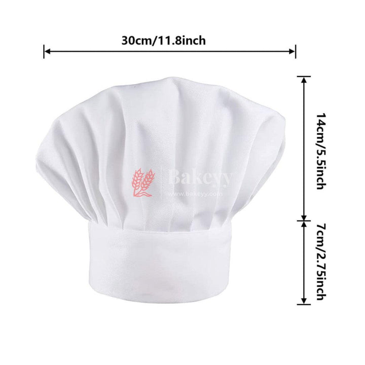 Chef Hat | Baker Kitchen Cooking Chef Cap | White | Pack of 10 - Bakeyy.com