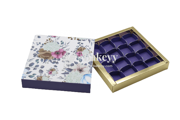 Chocolate Box For 16 | Gift Box | Multipurpose Box - Bakeyy.com - India - Chocolate Box For 16 | Gift Box | Multipurpose Box - Pack Of 10 pc / 4823