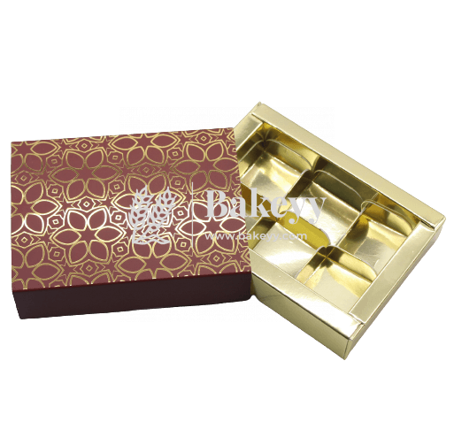 Chocolate Box For 6 | Gift Box | Multipurpose Box - Bakeyy.com - India - Chocolate Box For 6 | Gift Box | Multipurpose Box - Pack Of 10 pc / 4823