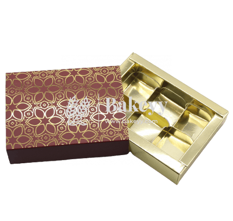 Chocolate Box For 6 | Gift Box | Multipurpose Box - Bakeyy.com - India - Chocolate Box For 6 | Gift Box | Multipurpose Box - Pack Of 10 pc / 4823