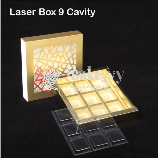 Chocolate Box For 9 | Gift Box | Multipurpose Box | Laser Cut | Cavity Included - Bakeyy.com - India - Chocolate Box For 9 | Gift Box | Multipurpose Box | Laser Cut | Cavity Included - Default Title