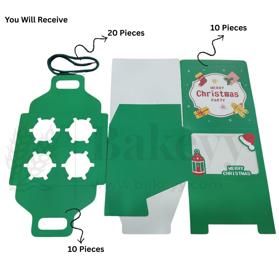 Christmas 4 Cupcake Box | Pack of 10