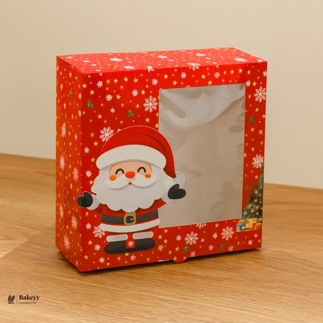 Christmas Plum Cake Box | Festive Printed Packaging | Pack of 25 - Bakeyy.com - India - Christmas Plum Cake Box | Festive Printed Packaging | Pack of 25 - Design 1 / 6x6x2 Inch | 250g 300.00