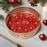 Christmas Tray for Return Gifts | Round Metal Tray Home Decor Items | Decorative Tray for Christmas [Pack of 1] - Bakeyy.com - India - Christmas Tray for Return Gifts | Round Metal Tray Home Decor Items | Decorative Tray for Christmas [Pack of 1] - Default Title