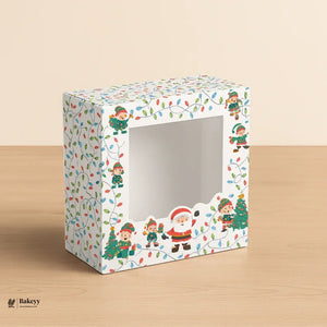Christmas Plum Cake Box | Festive Printed Packaging | Pack of 25 - Bakeyy.com - India - Christmas Plum Cake Box | Festive Printed Packaging | Pack of 25 - Design 1 / 6x6x2 Inch | 250g 300.00