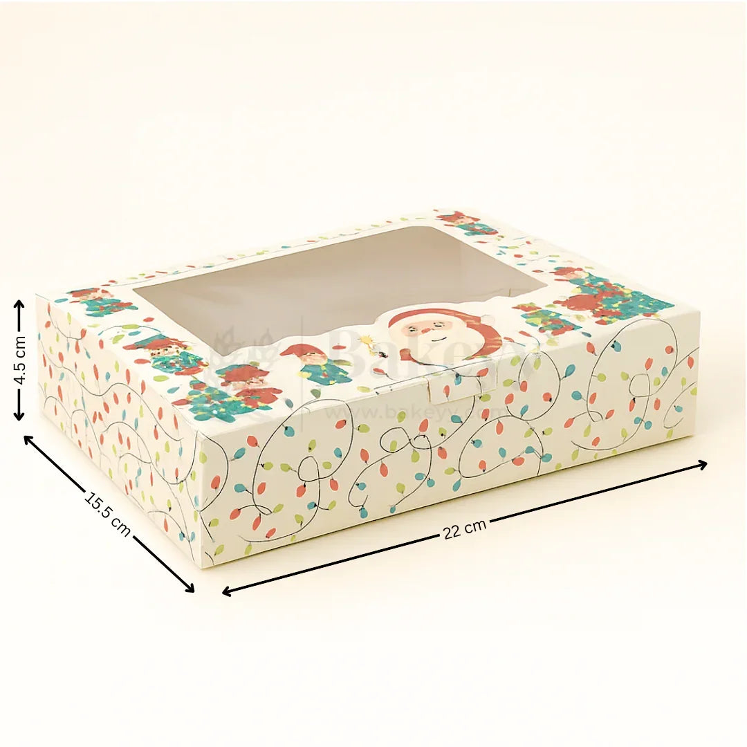 Premium Christmas Brownie Gift Box | White Santa Christmas Theme | Pack of 25 - Bakeyy.com - India - Premium Christmas Brownie Gift Box | White Santa Christmas Theme | Pack of 25 - 6 Brownie 400.00