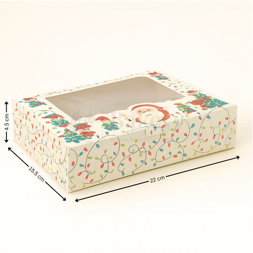 Premium Christmas Brownie Gift Box | White Santa Christmas Theme | Pack of 25