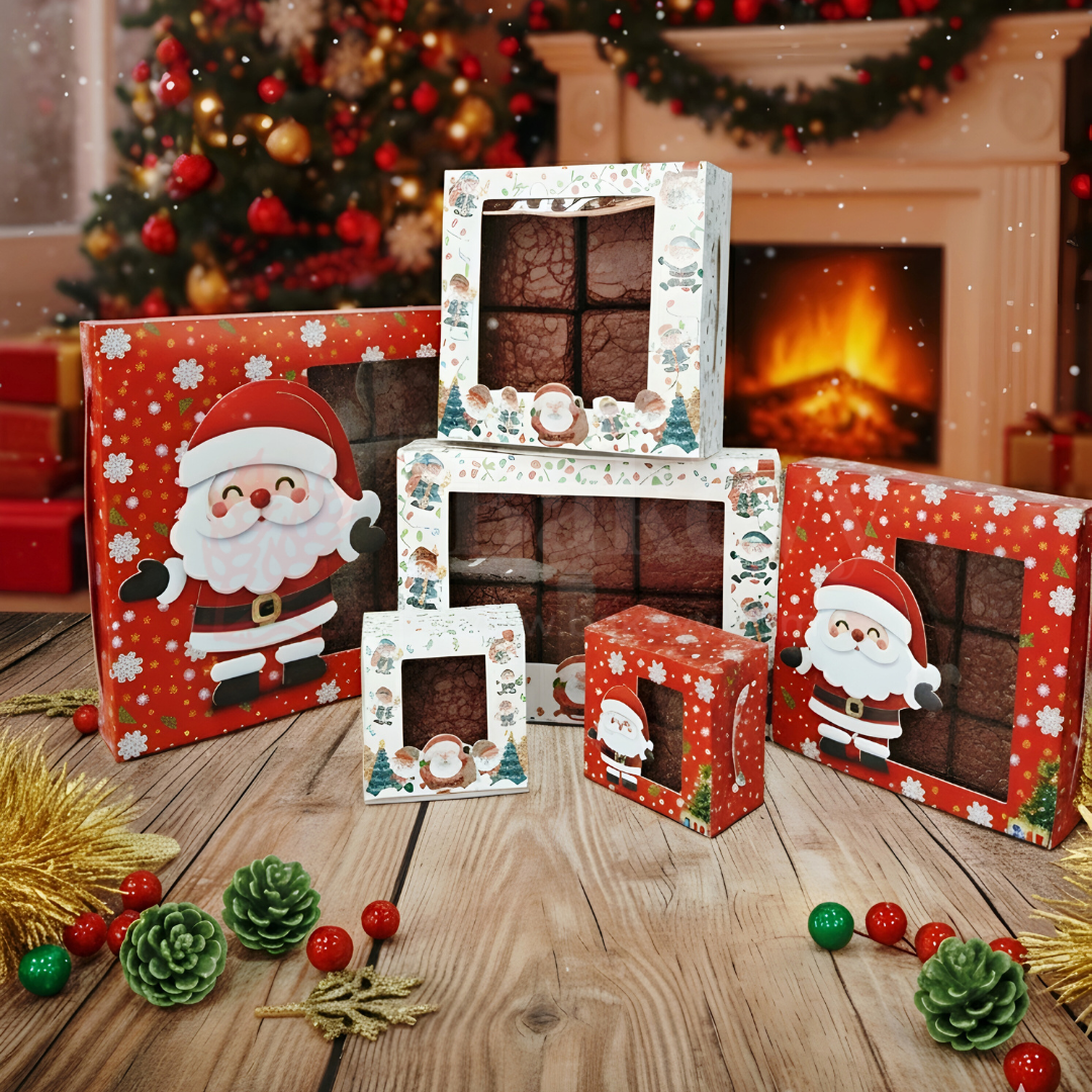 Premium Christmas Brownie Gift Box | Perfect for Christmas Cookies & Brownie | Pack of 25