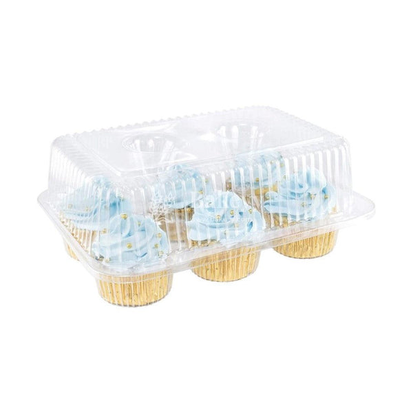 Clear Stackable 6 Cavity Cupcake Boxes | Pack of 50 - Bakeyy.com