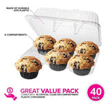 Clear Stackable 6 Cavity Cupcake Boxes | Pack of 50 - Bakeyy.com - India - Clear Stackable 6 Cavity Cupcake Boxes | Pack of 50 - Default Title