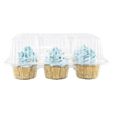 Clear Stackable 6 Cavity Cupcake Boxes | Pack of 50 - Bakeyy.com - India - Clear Stackable 6 Cavity Cupcake Boxes | Pack of 50 - Default Title