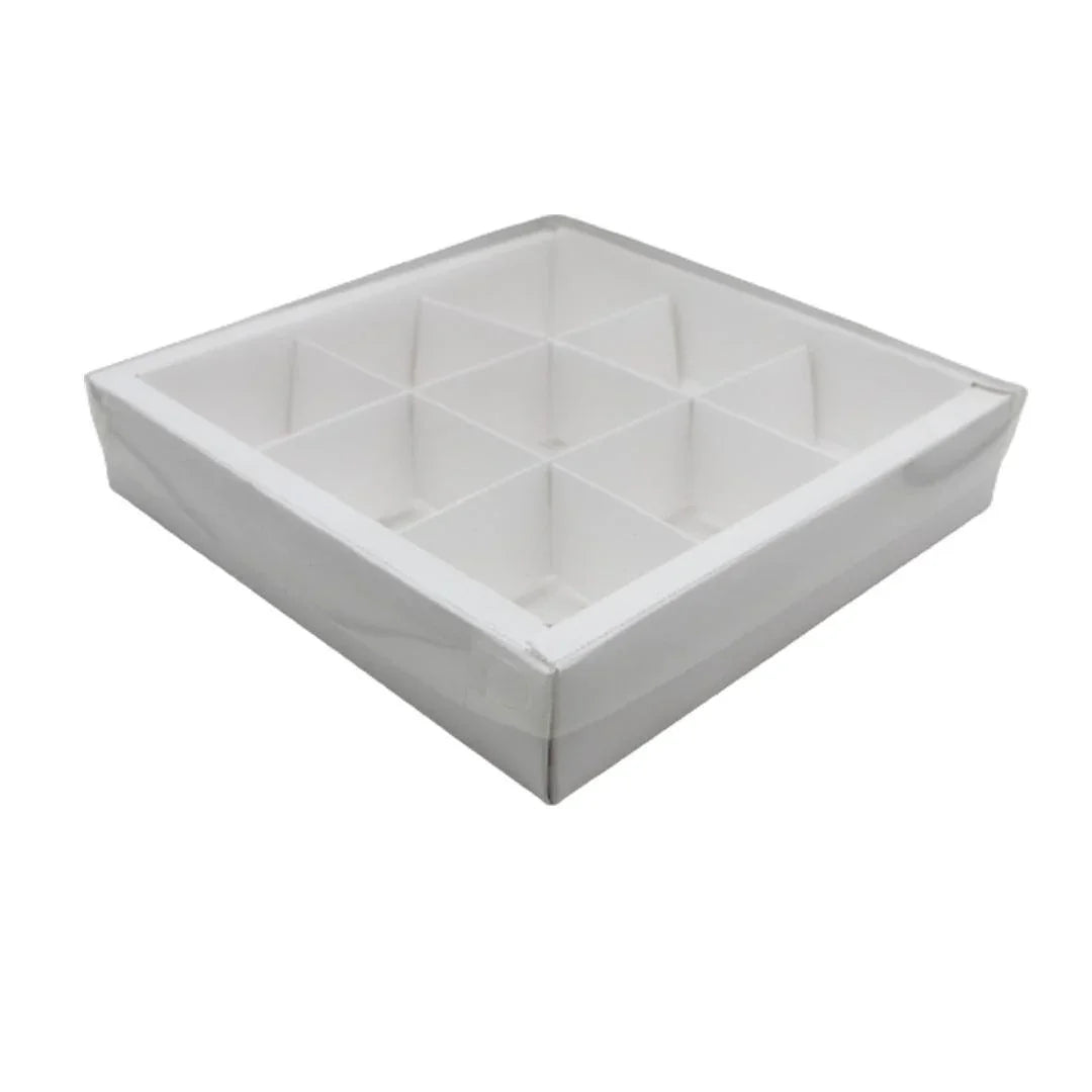 clear-transparent-9-cavity-brownie-box-or-white-color-or-pack-of-10-bakeyy-com-2 - Bakeyy.com