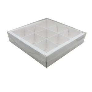 clear-transparent-9-cavity-brownie-box-or-white-color-or-pack-of-10-bakeyy-com-2 - Bakeyy.com