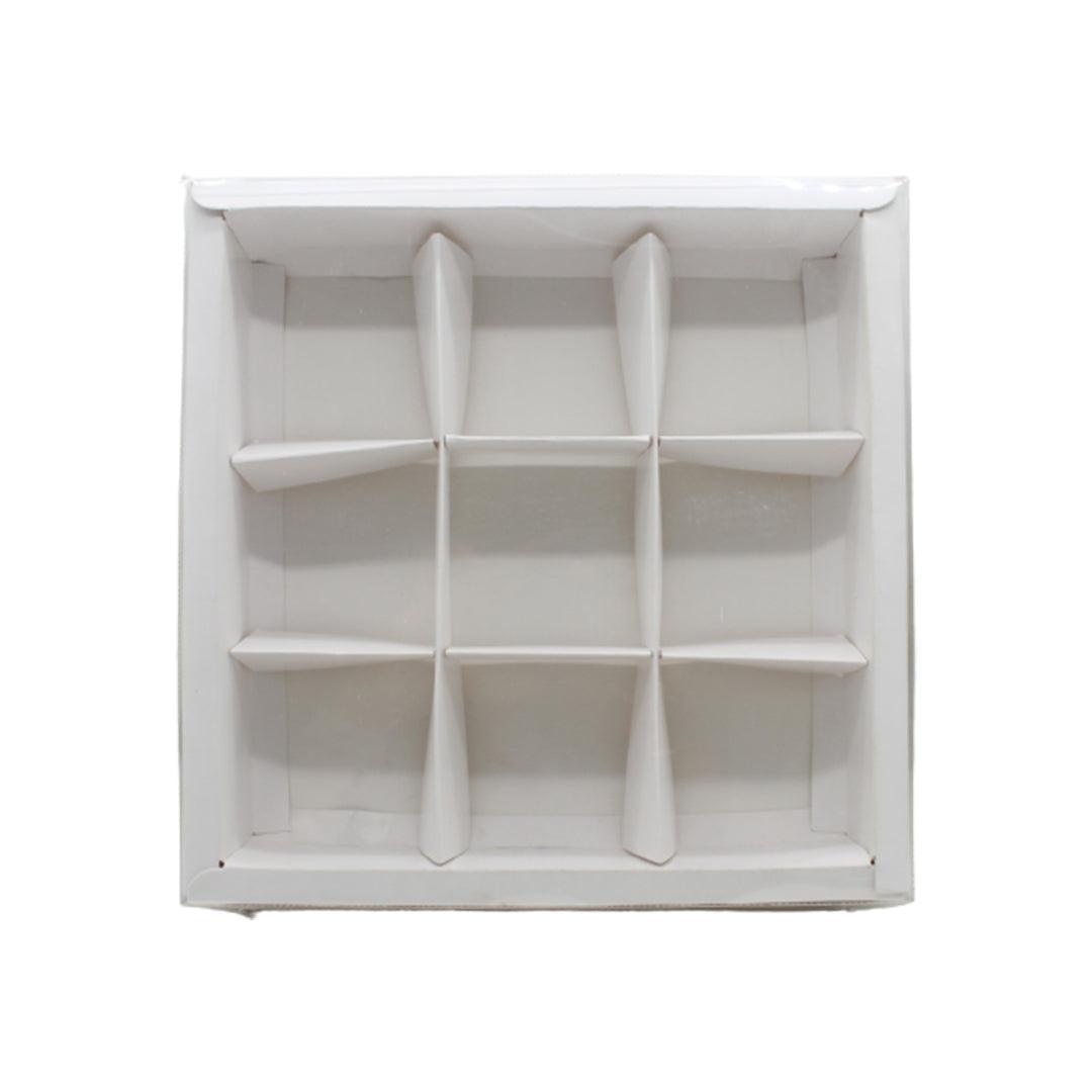 Clear Transparent 9 Cavity Brownie Box | White Color | Pack Of 10 - Bakeyy.com - India - Clear Transparent 9 Cavity Brownie Box | White Color | Pack Of 10 - Default Title