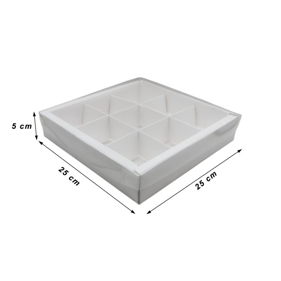 Clear Transparent 9 Cavity Brownie Box | White Color | Pack Of 10 - Bakeyy.com - India - Clear Transparent 9 Cavity Brownie Box | White Color | Pack Of 10 - Default Title